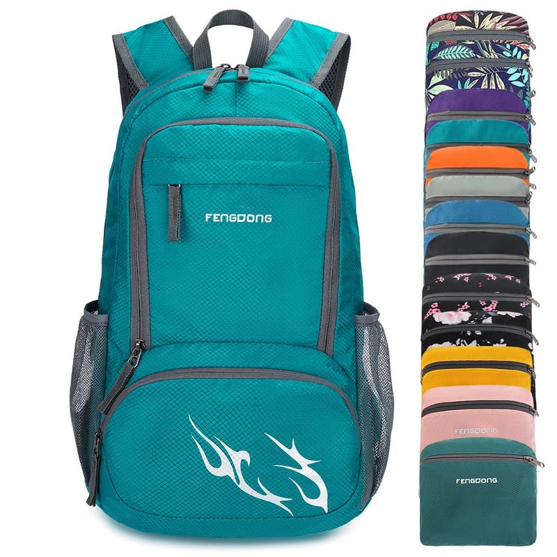 FENGDONG 35L Lightweight Foldable Waterproof Packable Travel Hiking Backpack Daypack for men women Green - Image 1
